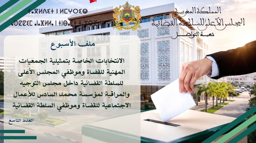 الانتخابات الخاصة بتمثيلية الجمعيات المهنية للقضاة وموظفي المجلس الأعلى للسلطة القضائية داخل مجلس التوجيه والمراقبة لمؤسسة محمد السادس للأعمال الاجتماعية للقضاة وموظفي السلطة القضائية