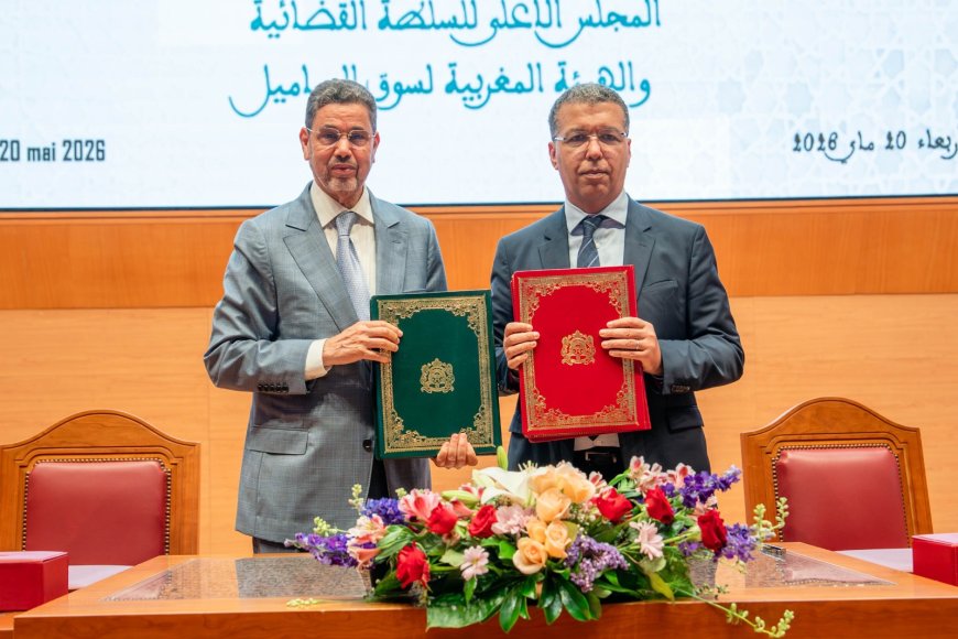 المجلس الأعلى للسلطة القضائية والهيئة المغربية لسوق الرساميل يوقعان اتفاقية تعاون